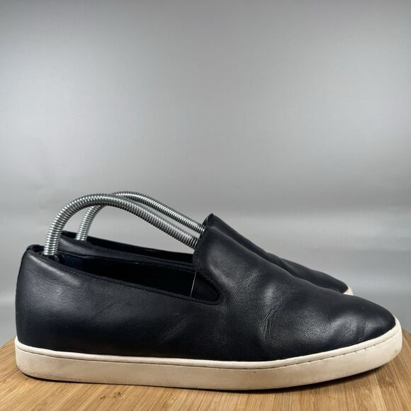 Birdies Women’s Size 10 Swift Slip-On Sneaker Premium Black Leather - Picture 1 of 8